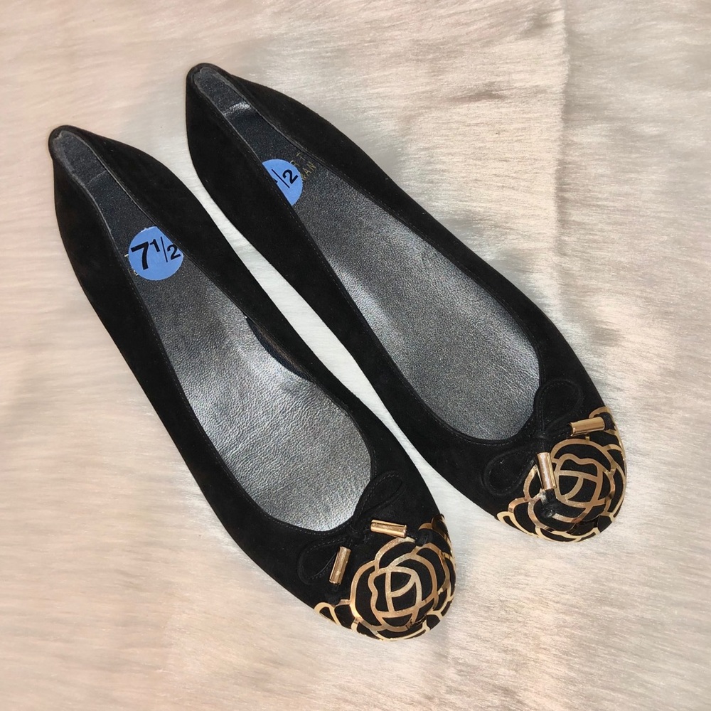 New Stuart Weitzman metal rose gold flats 7.5